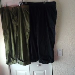 Black plus khaki style green pants